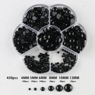 1 Box Round Doll Round Flat Black Eyes Flat DIY Doll Eyes Amigurumi Handmade Plastic Doll Plastic Sa
