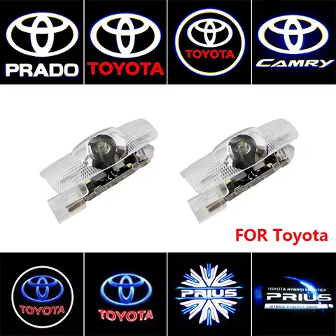 Car LED Door Warning Light Laser Projector Ghost Shadow Light Welcome Logo Lamp For Toyota Corolla R