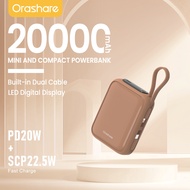 【Warna Coklat】Orashare PCM30/20/10 Powerbank PD 22.5W 20W Fast Charging Built-in Dual Cables(30000mA
