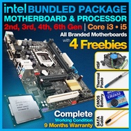 COD Intel Processor  Motherboard Bundle Package - 2nd, 3rd, 4th, 6th Gen. i3 and i5 with 4 Free Gifts