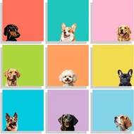 TEMU 9 Pads Cute Dog Sticky Notes Set, 3" X 3" Self Stick Notes, Funny Dog Stationery, Kawaii Adhesi