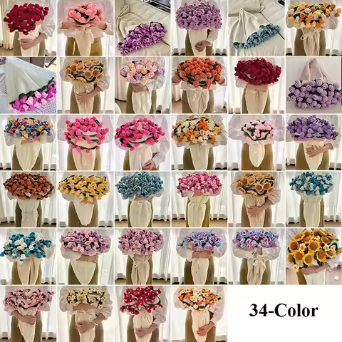 80/110cm Rose Blanket Bouquet Cotton Fringe Plaid Blanket Birthday Valentine's Day Gift Handmade Cro