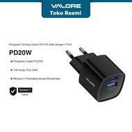 VALORE PD20W Dual Port Wall Charger GaN PA-018 Fast Charging 2 Devices - Efficient, Practical, & Mod