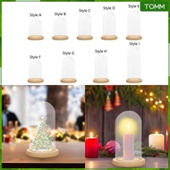 [Wishshopehhh] Dome Cloche Bell Jar Wooden Base Sturdy Multifunctional for Displaying Small