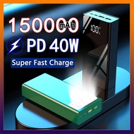 100% Original 150000mAh powerbank qc 3 0 Fast Charging Powerbank Large Capacity LED Light Power Bank