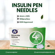 AC Jarum Insulin 4mm 100s Insulin Pen Needles Insulin Needles 4mm 100s Jarum Pen Insulin 4mm 100pcs