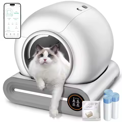 Automatic Litter Box, (2026) Multi-Function Upgrade Robot Self Cleaning Litter Box for Multiple Cats