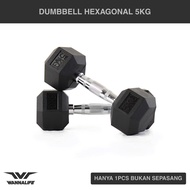 Wannalife 5kg Hexagon Dumbbell | Dumbbell Dumbbell Hexagonal 5 Kg Kilogram Iron