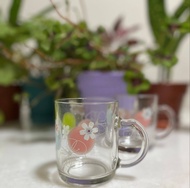 GlassLock Glass Mug With Handle (Modern Flower Design) - Made In Korea