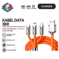 3in1 Fast charging cable 120w 3 branch fast charging cable 3 head silicone cable fast charging