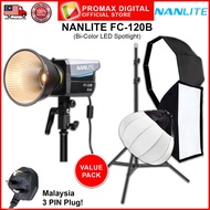 Nanlite FC-120B Bi-Color LED Spotlight 2700-6500K CCT Studio Light