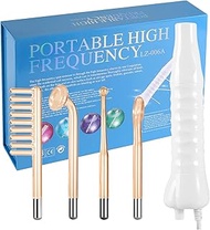 High Frequency Facial Machine-Portable Handheld Skin Therapy Wand High Frequency for Hair with 4 Dif