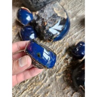 1pcs Blue Amber Stone Polish