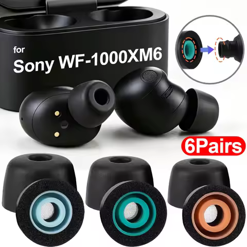 S/M/L Memory Foam Eartips for Sony WF-1000XM6 Earbuds Tips Replacement Anti-slip Earphone Earplugs f