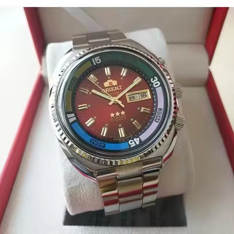 DFDG Full featured sports mechanical men's Orient Haiba watch perpetual calendar stainless steel Jap