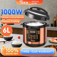 TIXX Electric Pressure Cooker 6L Multifunction Stainless Steel Inner Pot Rice Cooker Steamer