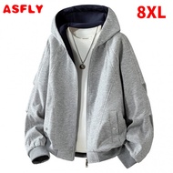 ASFLY 8XL Plus Size Hoodies Men Spring Autumn Casual Loose Hooded Sweatshirts Man Big Size 7XL Hoodi