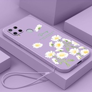 Casing Realme c12 c15 c25 c25s c21y c25y c21 Small Daisy phone case Straight Edge Full Cover Lens Si