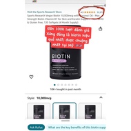 [US] Biotin Sport Research 5000mcg 120v healthy hair and skin support pills from America