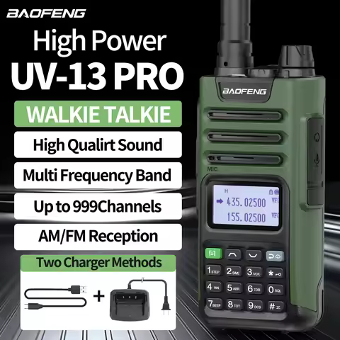 BaoFeng UV-13 PRO V1 V2 Walkie Talkie High Power Multi Band Type-C Charger DTMF AM FM 999CH Long Ran