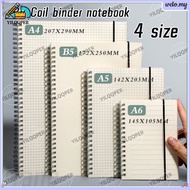 Spiral Notebook A6/A5/B5/A4 Size Grid Lined Coil Notebook Minimalist Style Notebook welo.my