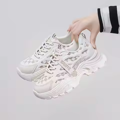 Gray Plataform Sabot Woman Heel Heeled Loafers Women Height Increasing Shoes Sneakers Sports Lofers 