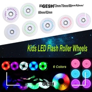 GESH 4pcs Roller Wheels Parts LED 70mm 68mm 64mm 90A 80mm 76mm 72mm