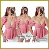 ◪ ➔ ◙ CCS BARBARA TOPS RIBBON RUFFLED WOMENSWEAR