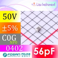 56pF 50V C0G ±5% 0402 SMD MLCC Capacitor FOJAN FCC0402N560J500AT