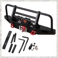 Metal Front Bumper with Winch Remote Controller System for 1/10 RC Crawler TRX4 SCX10 &amp SCX10 II 