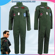 ❤Ready Stock❤Halloween Costume For Adult Army Green American Military Pilot Uniform Women Men Spaces