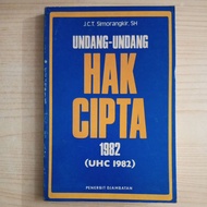 COPYRIGHT LAW BOOK 1982 BY JK TO SIMRANGKIR SH