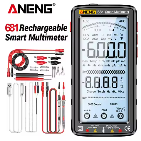 ANENG 681 Rechargable Digital Professional Multimeter Non-contact Voltage Tester AC/DC Voltage Meter
