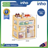 INHO 27/32L Multifunctional Desktop Drawer Storage Organizer Comestic Medicine Drawer Storage Box