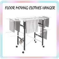 Floor Moving Clothes Hanger | BR806 Stainless Steel , 6 Fold Ultralight Drying Rack with Wheels Laundry Rack Clothes Drying Rack
