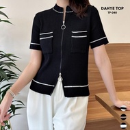 Import DAHYE Women's Korean Knitted Zipper Top (TP-6.00)