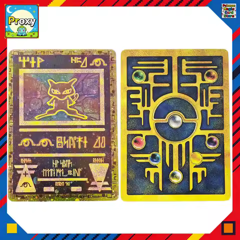 Pokemon Cards PTCG 4PCS Egyptian poncho Ninja Pipeworker mewtwo mew EX Proxy Collection Anime Booste