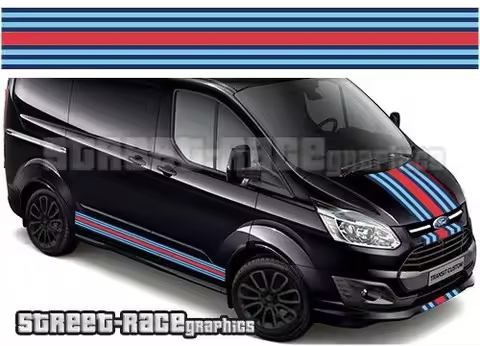 For 1Set Ford Martini OTT004 Transit Custom racing stripes vinyl graphics stickers