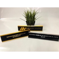 Table slot name / Slot nama pejabat / Aluminium Table slot / Acrylic signage / Slot name / Tanda Nam