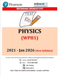 Edexcel A Level (IAL) 2021 - Jan 2026 PHYSICS PAST PAPERS.(WPH1) UNIT 1-UNIT 6