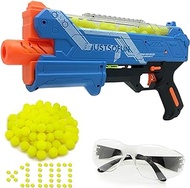 Blaster Gun with Protective Goggles and 100 Rounds for Boys and Girls Up to 110 FPS Compatible with Nerf Hyper Rounds Darts, Easy Reload, Holds Up to 50 Rounds
