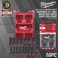 Milwaukee 16 Pcs 1/2" Drive Metric SHOCKWAVE Impact Duty Deep Wrench Socket / 6 Point Wrench Socket Set / 49-66-6803
