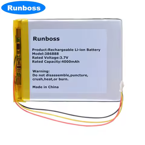386888 3.7V 4000MAH Polymer Li-ion Battery for Book Buks James Cook Boox E-Book Onyx Darwin 3/4/5/6 