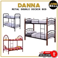 Living Mall Danna Single Double Decker Bed Frame with Optional Mattress Add On