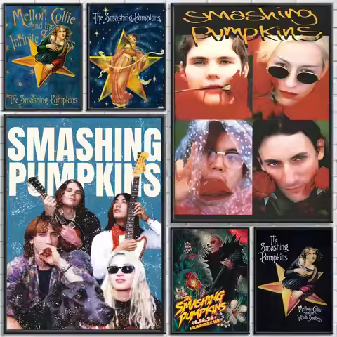 Band The Smashing Pumpkins Poster Self-adhesive Art Waterproof Paper Sticker Coffee House Bar Room W