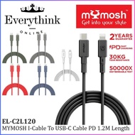 MYMOSH EL-C2L120 CABLE I-CABLE TO USB-C PD 1.2M/FAST CHARGING/ 30KG TEAR RESISTANCE/ CHARGE & SYNC/ 