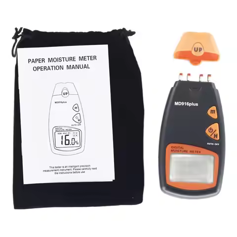 Digital Moisture Meter MD916plus Paper Moisture Tester 2%~40% Contact Measurement