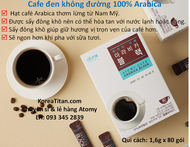 Cà phê đen hòa tan 100% hạt cafe Arabica sấy đông khô giữ nguyên hương vị thơm ngon  (gói lớn 16g x 