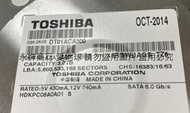 二手TOSHIBA東芝DT01ACA300 3TB(測試無壞軌但測試軟體顯示801G