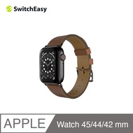 SwitchEasy魚骨牌 Apple Watch Classic真皮錶帶8/7/6/5/4/3/2/1/SE/ 棕色/ 42-45mm